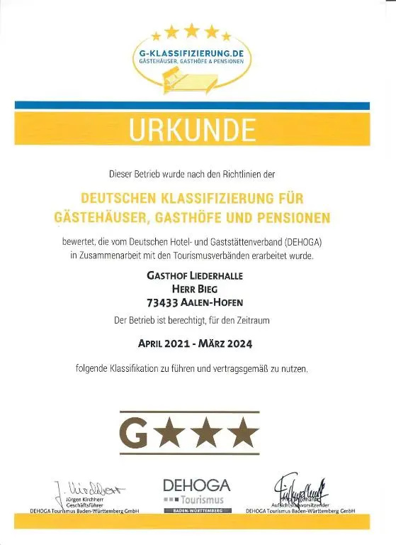 Gasthof Liederhalle - Chambres