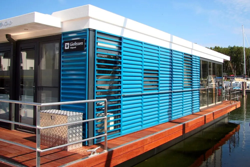 Houseboat in Peenemunde on the Baltic Sea