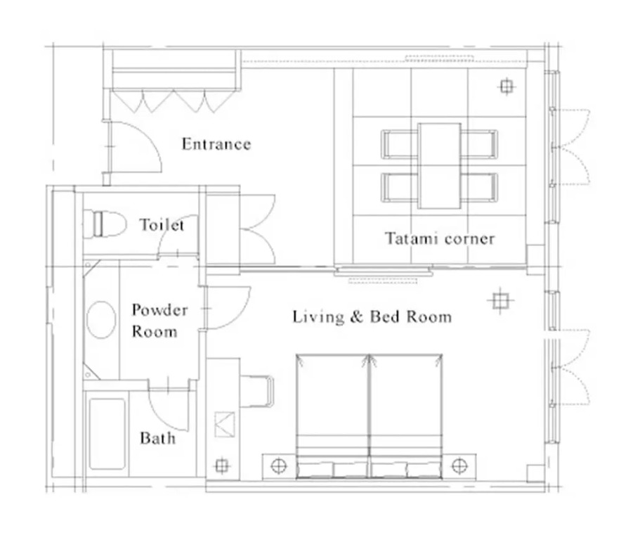 豪華四人房，配有雙人床