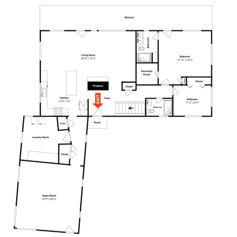 4 Bedrooms Cottage with balcony