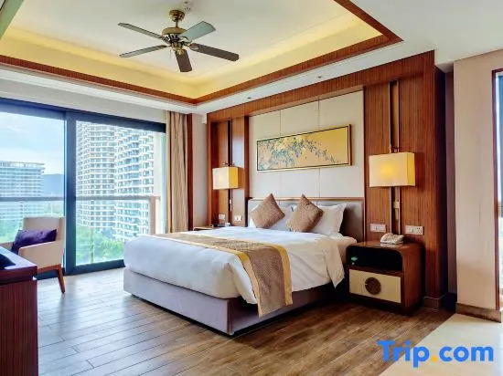 Семейный люкс с 3 комнатами с видом на море в Jinghai Hotel & Resort