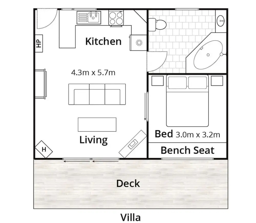 雙人庭園景小屋