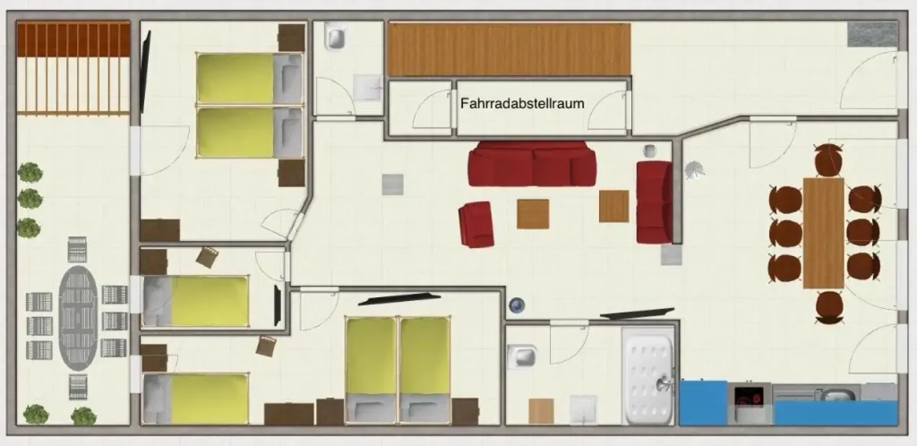 H& Apartments im Herzen der Stadt in der Lange Strasse geräumig ruhig mit Küche und Esstisch