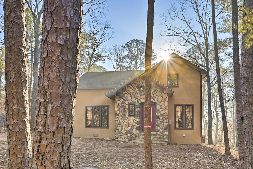 Tudor-style Broken Bow Cottage w/ Hot Tub & Decks!