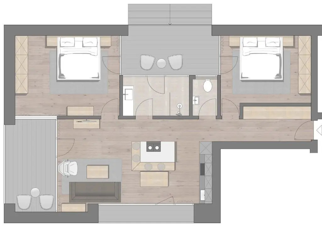 2 Bedrooms Apartment