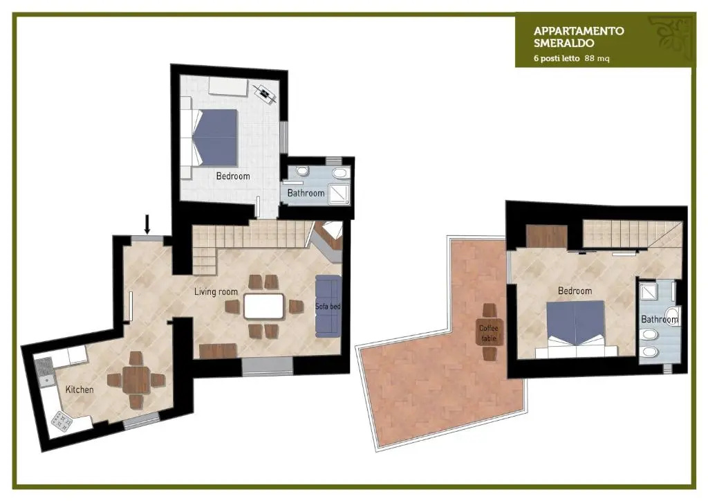2 Bedrooms Apartment