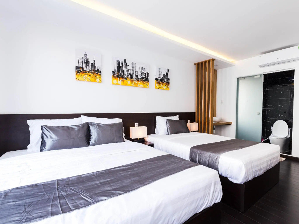 標準四人家庭房,配有雙人床