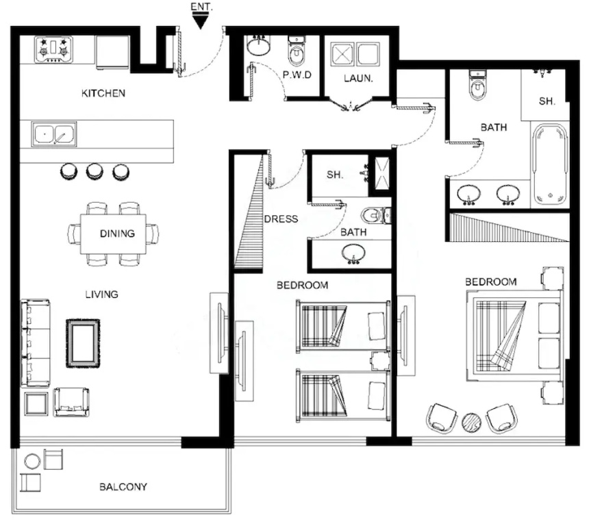 LUX The Burj Khalifa Lagoon View Suite 4