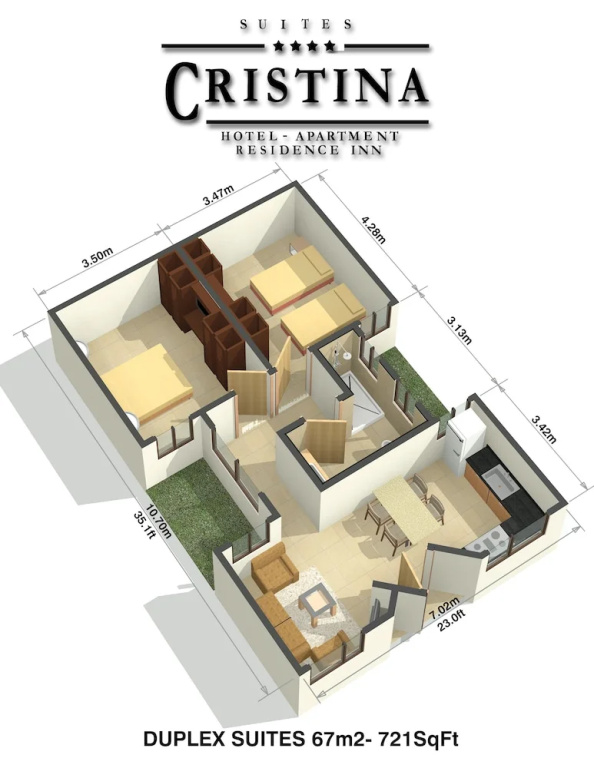 Hotel Residence Inn Suites Cristina - Chambres