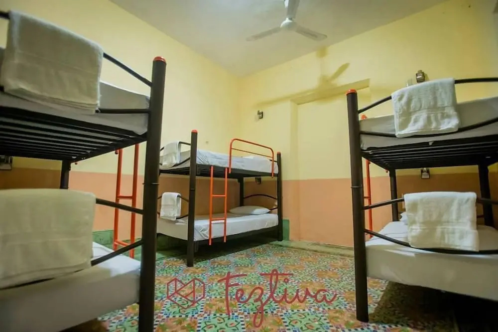 Bed in Dorm with garden view