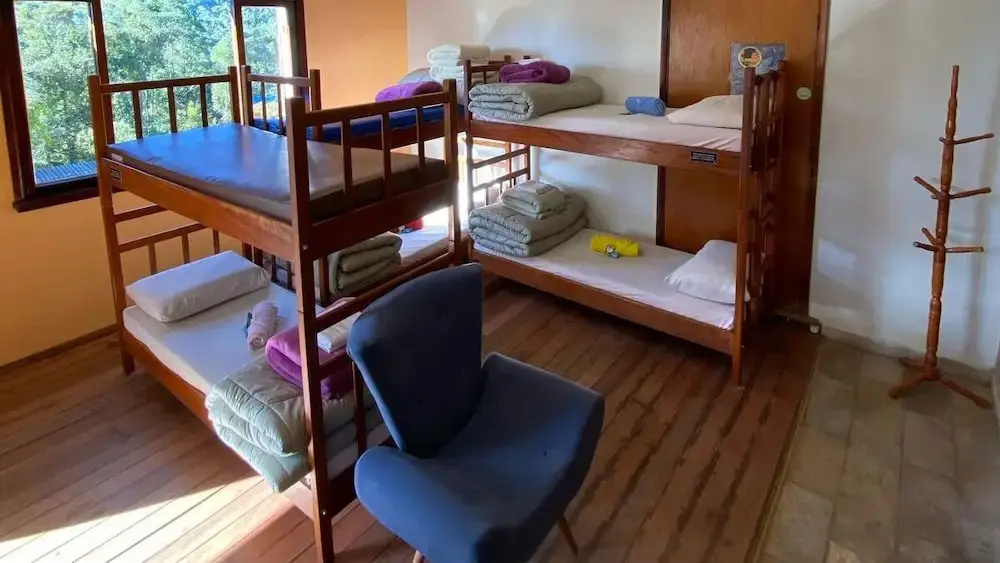 Bed in Dorm with mountain view