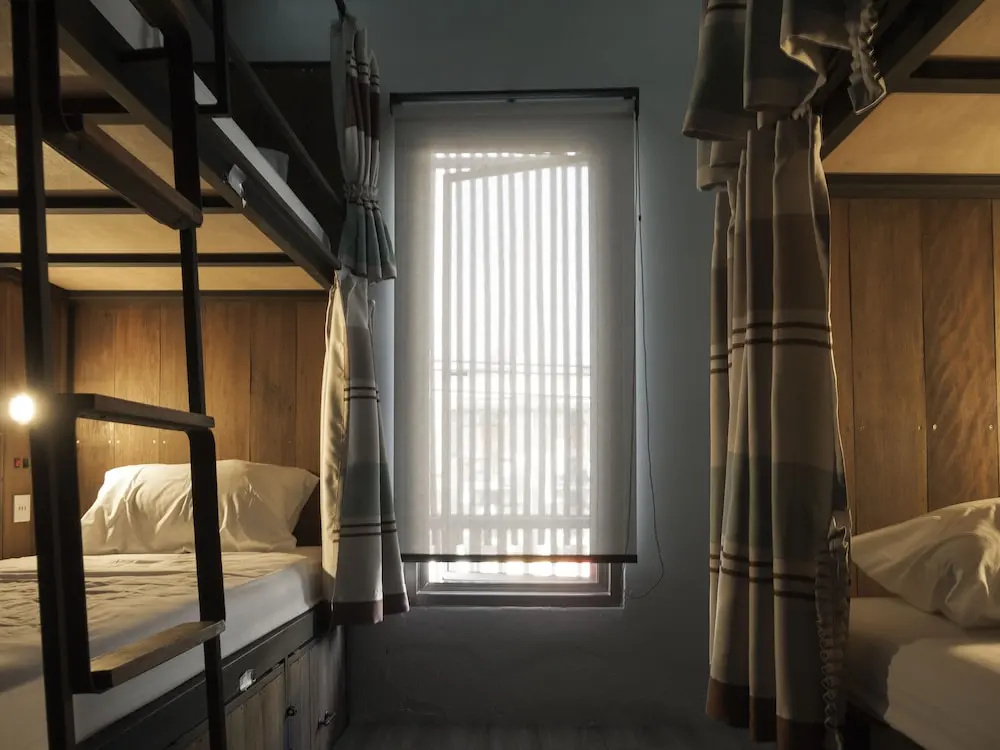 Bed in Dorm (female dorm) with balcony