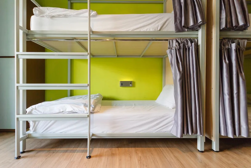 Bed in Dorm with balcony