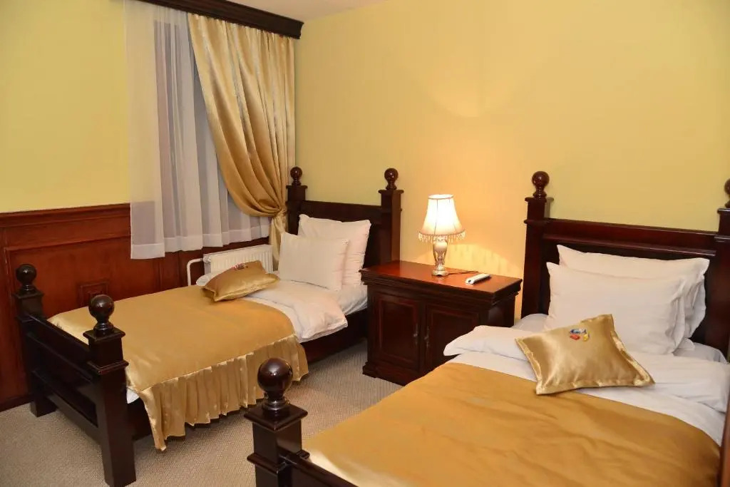 標準雙人房，設有山景及雙人床