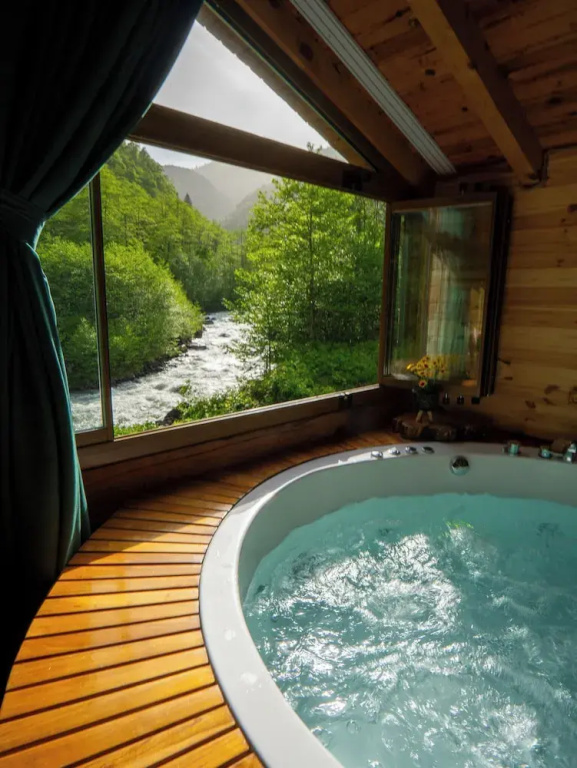 Chalet with river view