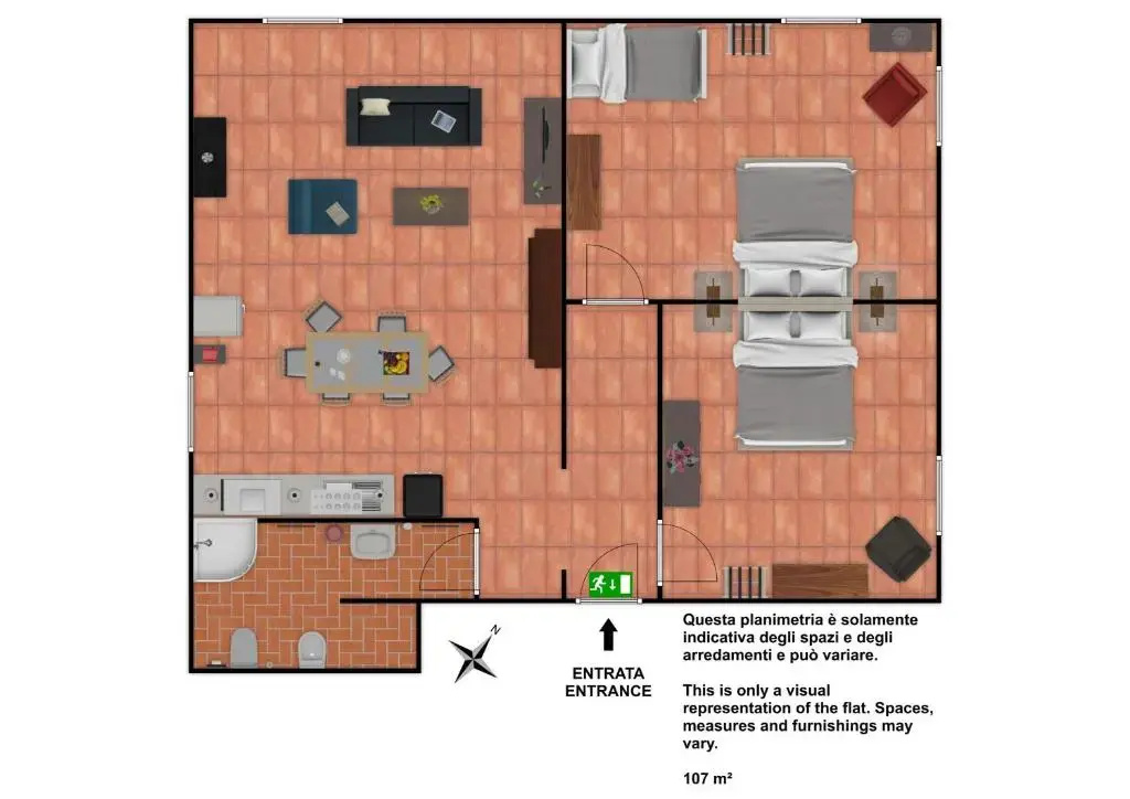 Apartment with garden view