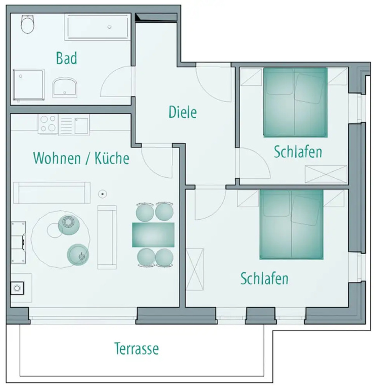 2 Bedrooms Apartment