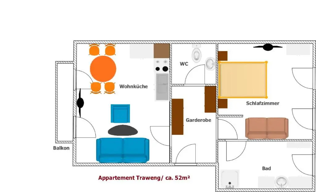 Appartements-Restaurant Schwaiger - Chambres
