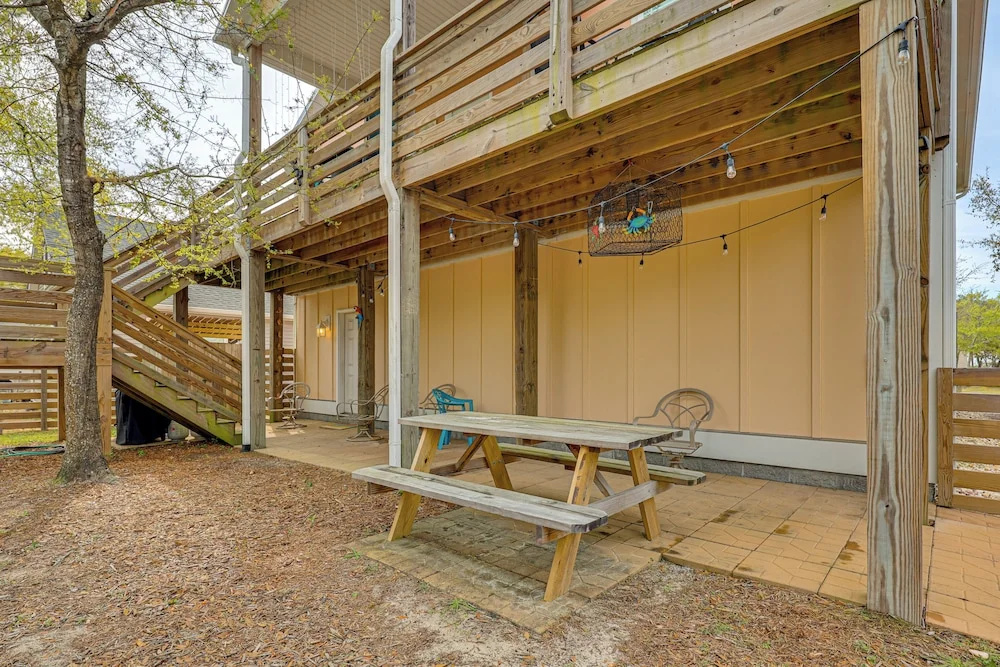 Deck & Games! Pet-friendly Oak Island Home