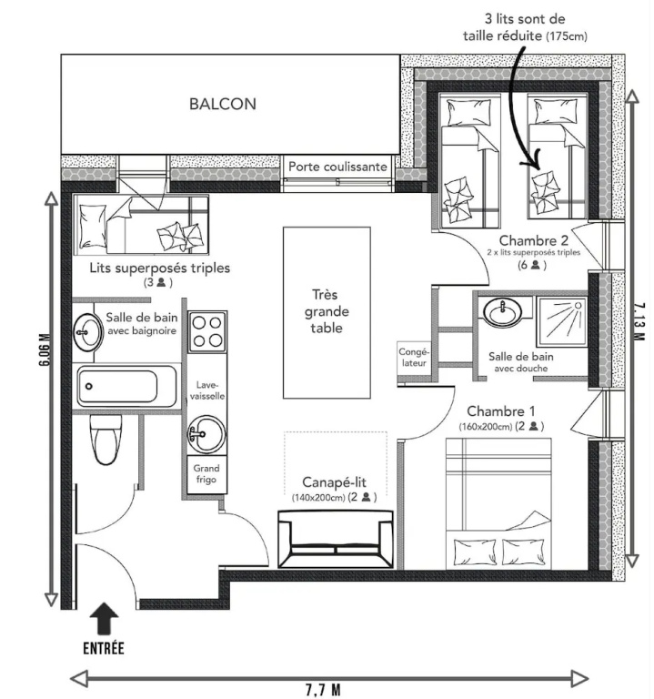 2 Bedrooms Superior Apartment with balcony