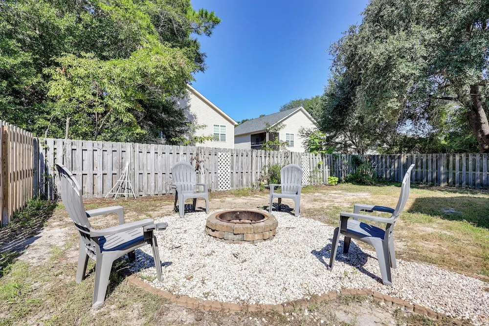 Fenced Yard, 1 Mi to Beach: Oak Island Family Home
