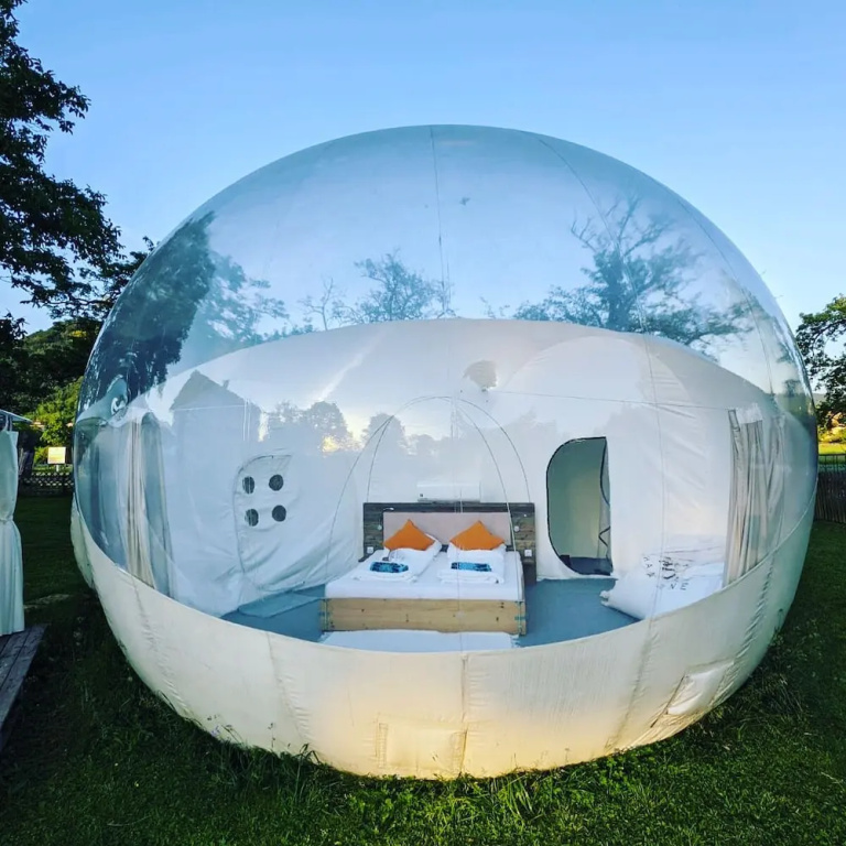 Tent with balcony