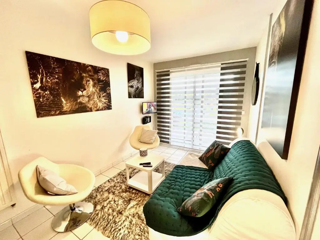 Studio with pool view