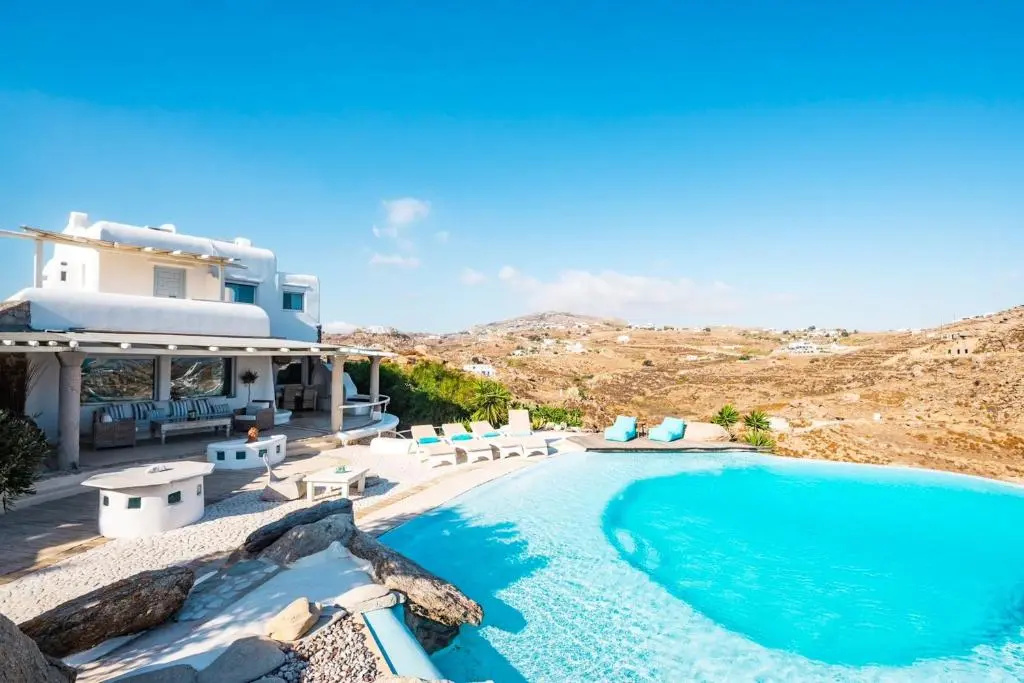 6 bedrooms villa at Platis Gialos 800 m away from the beach with sea view private pool and enclosed garden