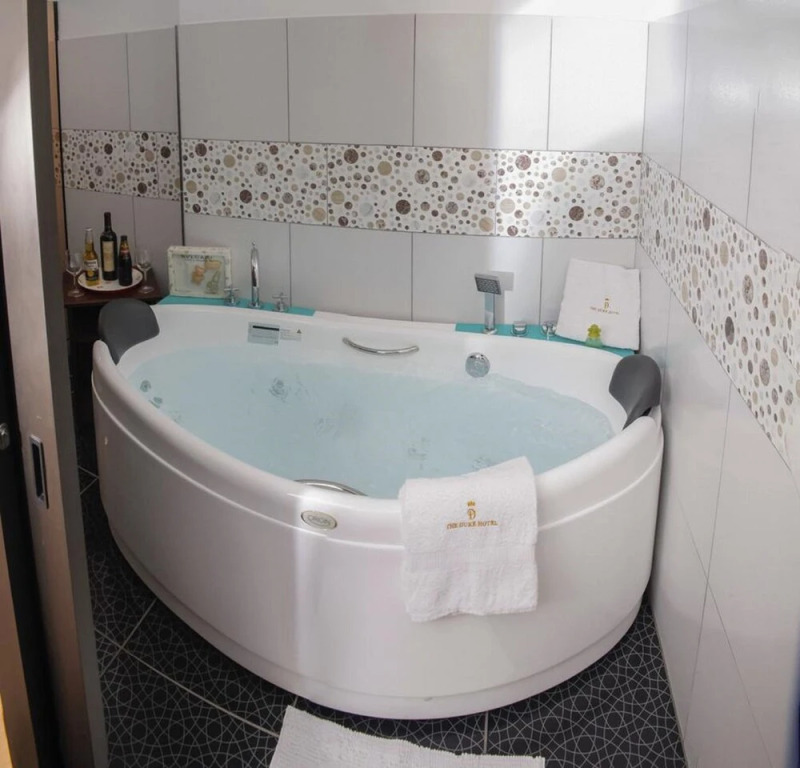 豪華雙人房，設有兩張單人床，享有景觀