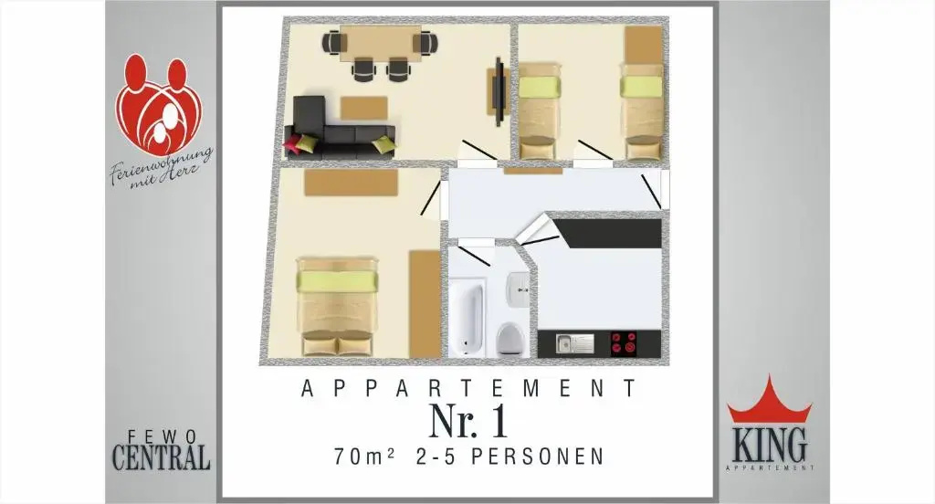 2 Bedrooms Apartment