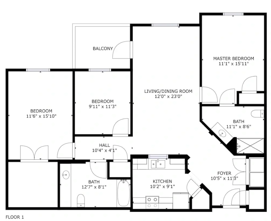 3 Bedrooms Apartment with balcony
