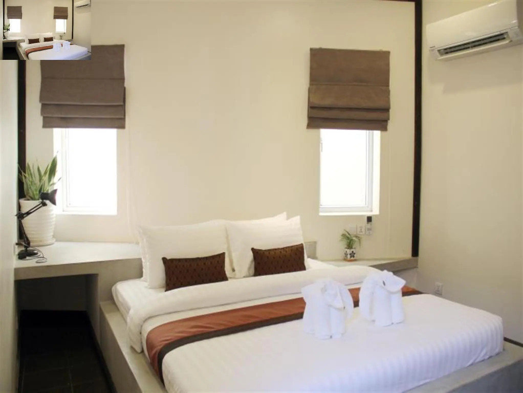 Deluxe Double room with balcony and with garden view full double bed