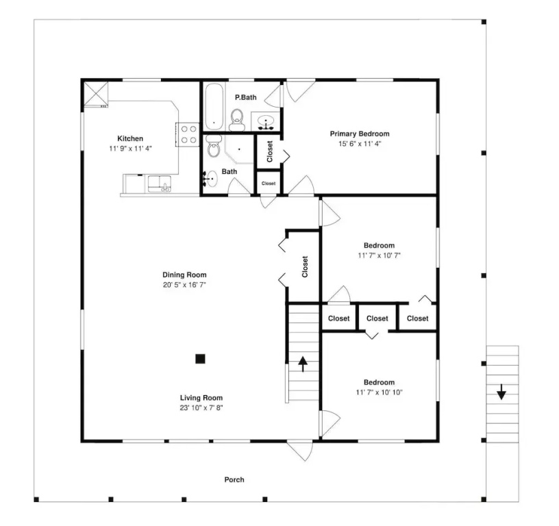 4 Bedrooms Cottage with balcony