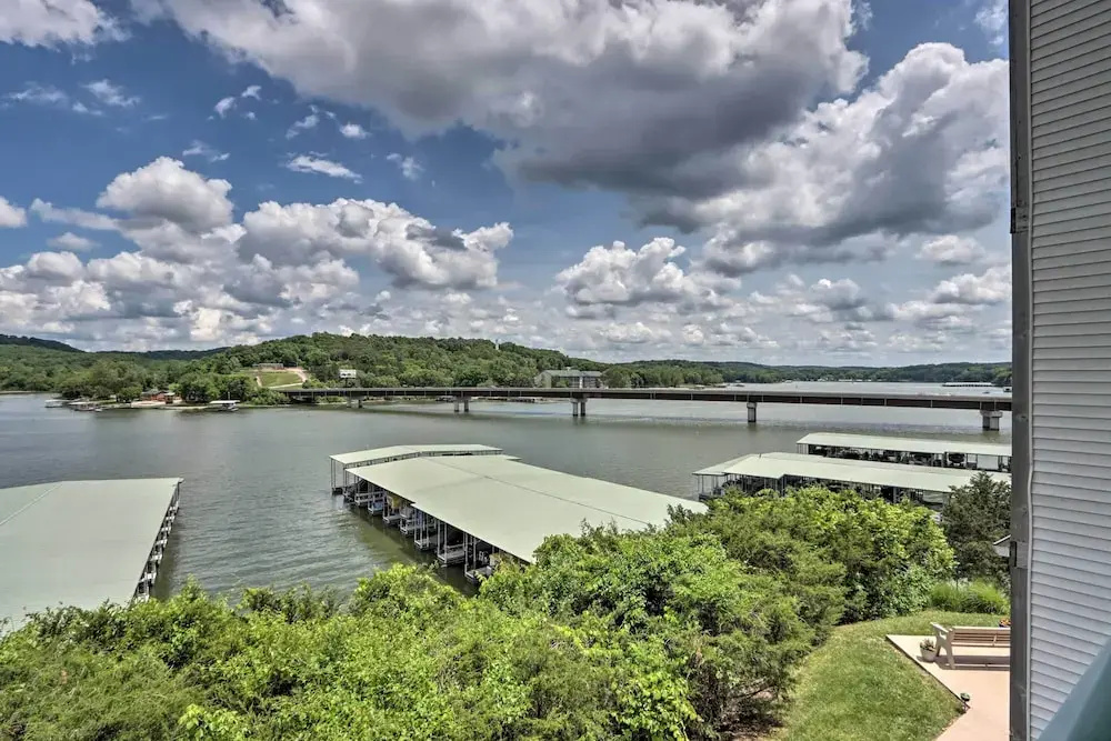 Balcony & Seasonal Pool: Lakefront Ozark Condo