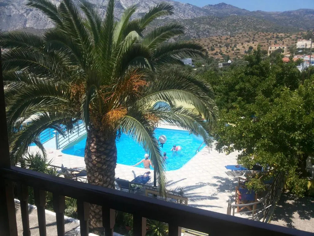 Studio with pool view