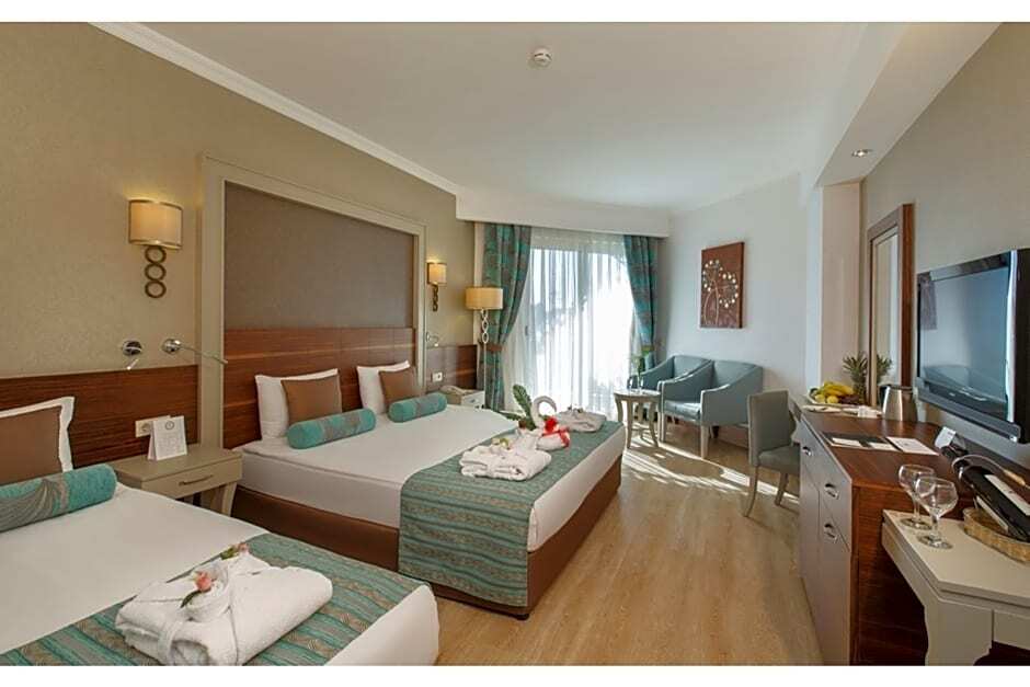 Family room with pool view