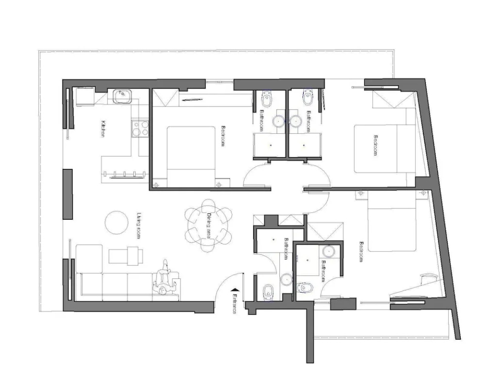 3 Bedrooms Deluxe Apartment with balcony