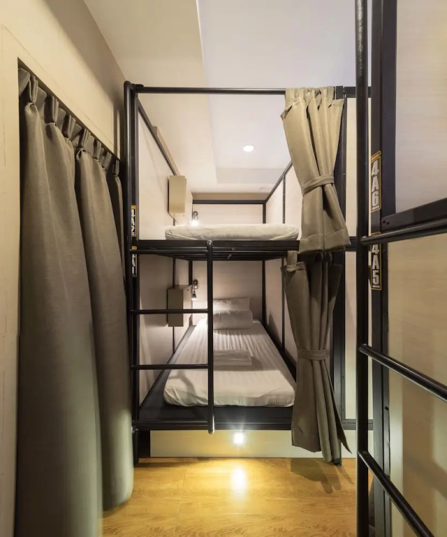 Bed in Dorm with balcony