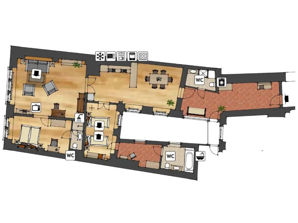 2 Bedrooms Luxury Apartment with balcony