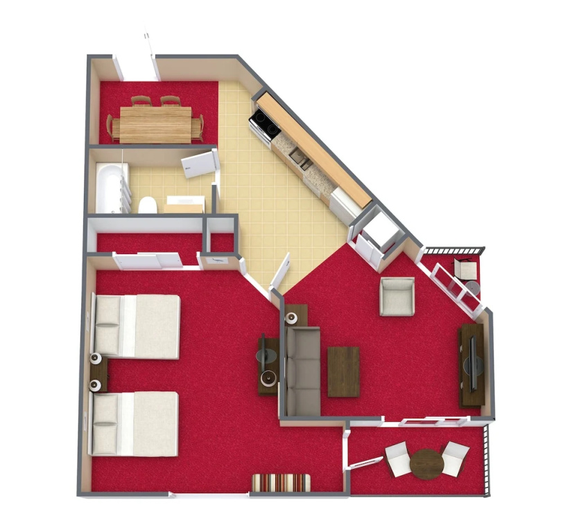 1 Bedroom Standard room with balcony and with ocean view