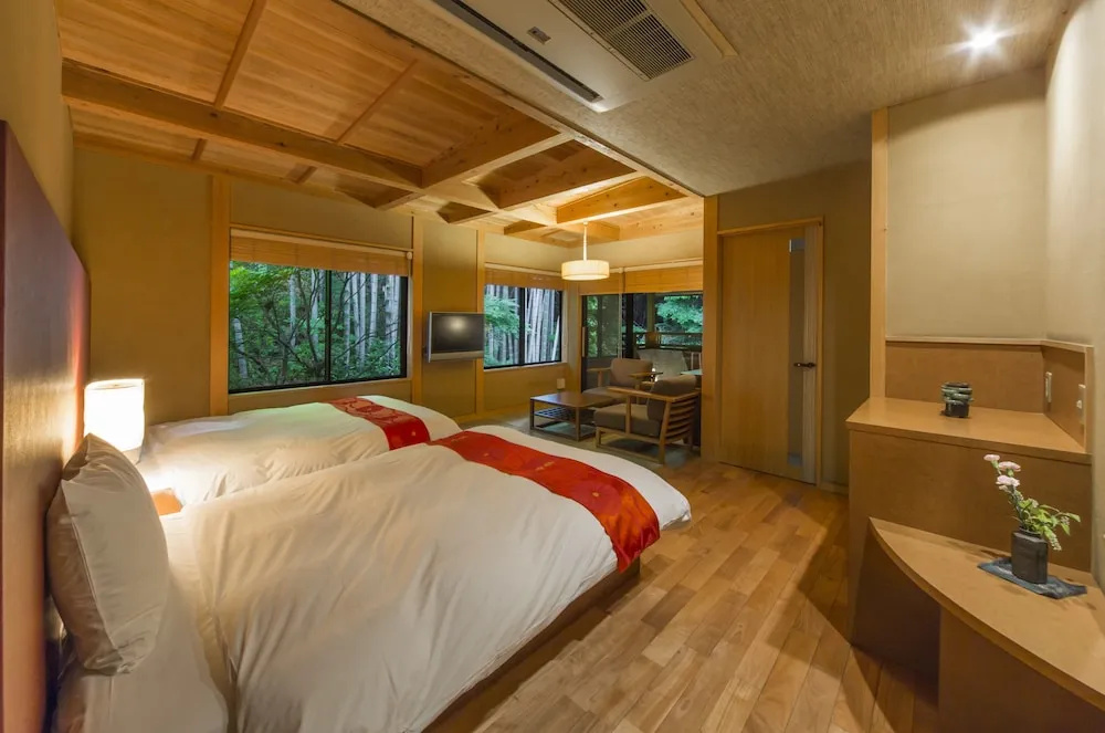 Sora - Premium with Partial Open-Air Bath (Annex) Double room (twin beds)