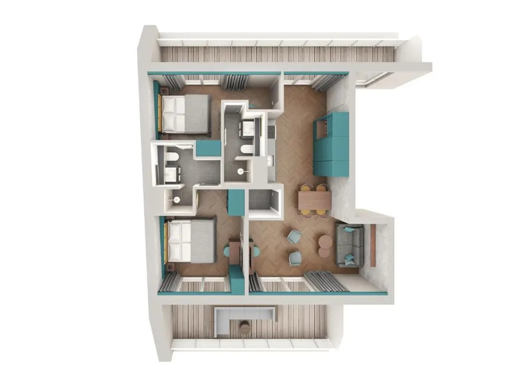 2 Bedrooms Penthouse Apartment