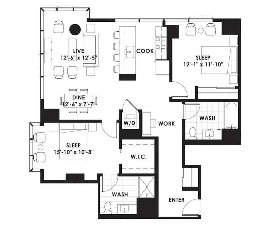 Loop City Views 2BR Apt Near Riverwalk