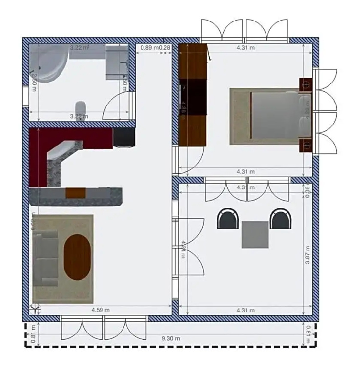 1 Bedroom Villa with garden view