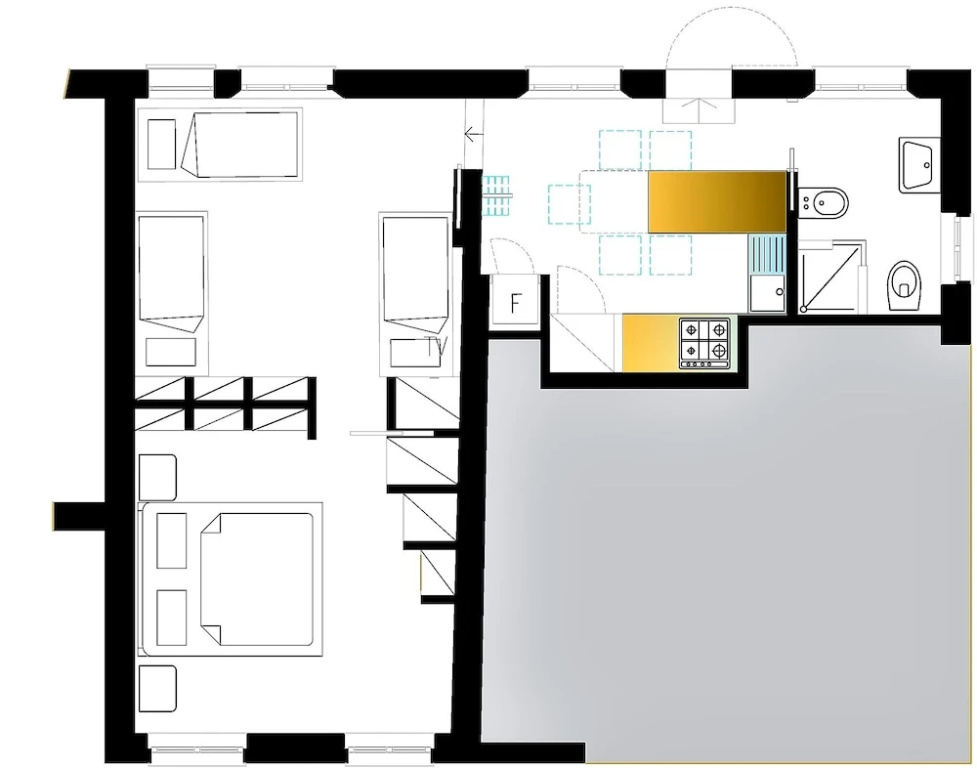 2 Bedrooms Family Apartment with pool view