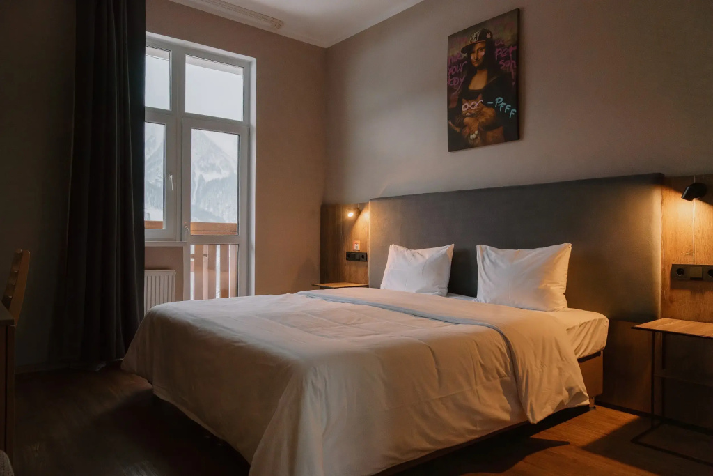 AYS Design Rosa Khutor Hotel Room Type - Double Room in block with balcony and with mountain view full double bed