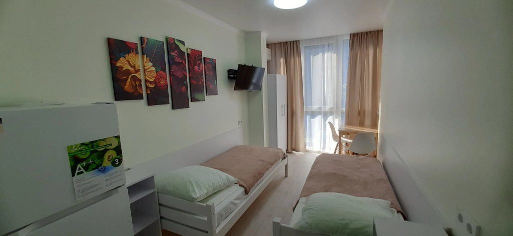 Двухместная студия с красивым видом из окна двуспальная кровать в Ностальгия