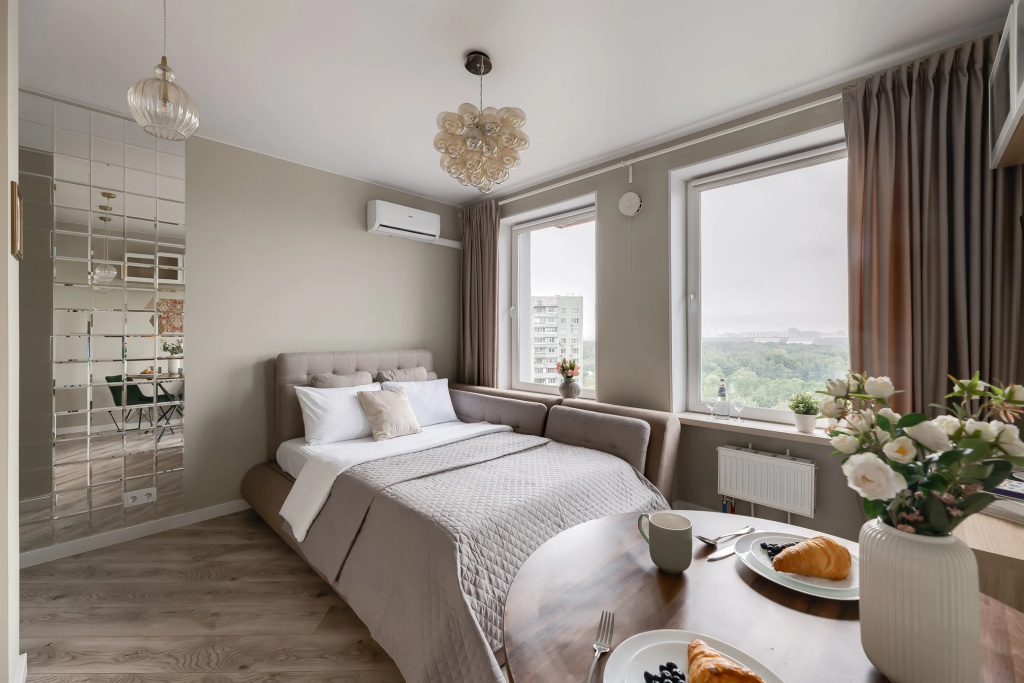 Апартаменты SMART LOFTS | Veranda на 13 этаже с видом на Останкинскую башню рядом с метро — фото