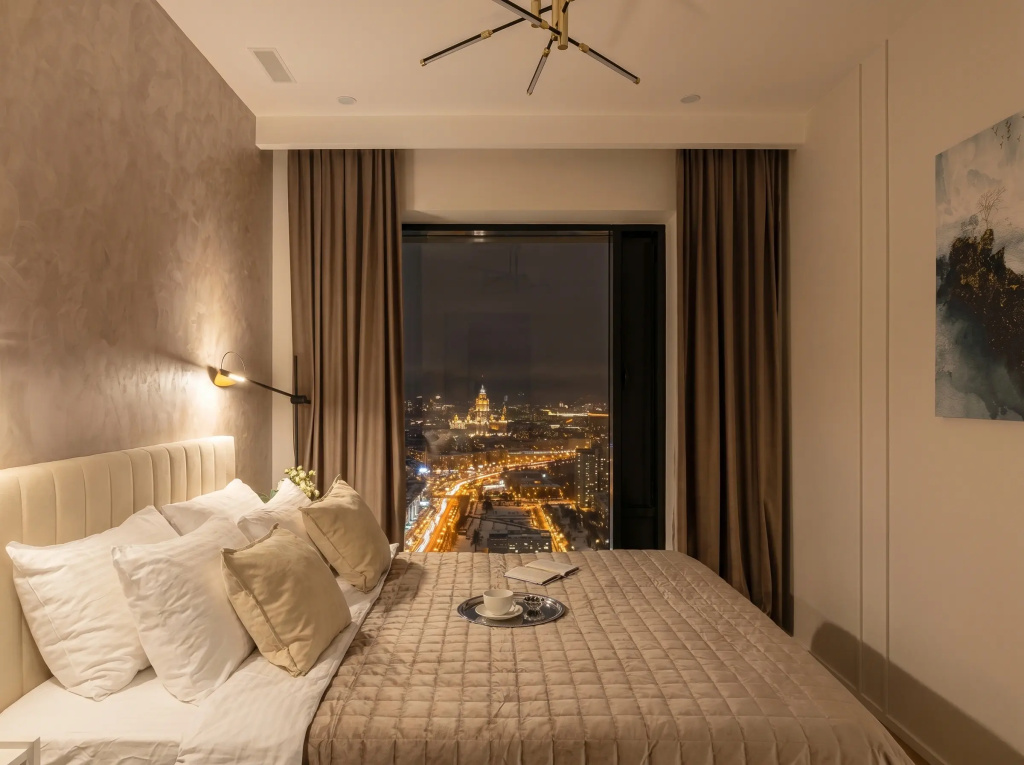 Апартаменты SMART LOFTS | Panorama | 52 этаж с видом на закат | Отдельная спальня | У метро — фото