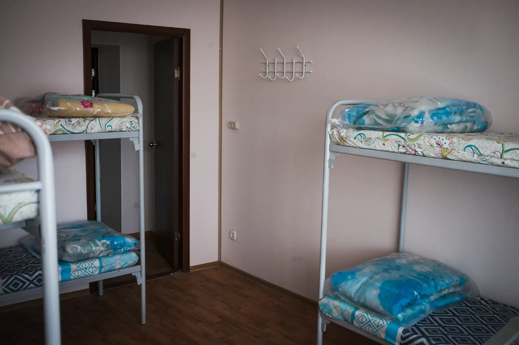 Bed in Dorm (male dorm) with view